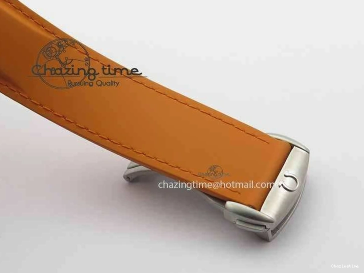 0408 Planet Ocean Master Chrono 45mm SS OM 1:1 Best Edition Black Dial On Orange Rubber Strap A Attractive 8170